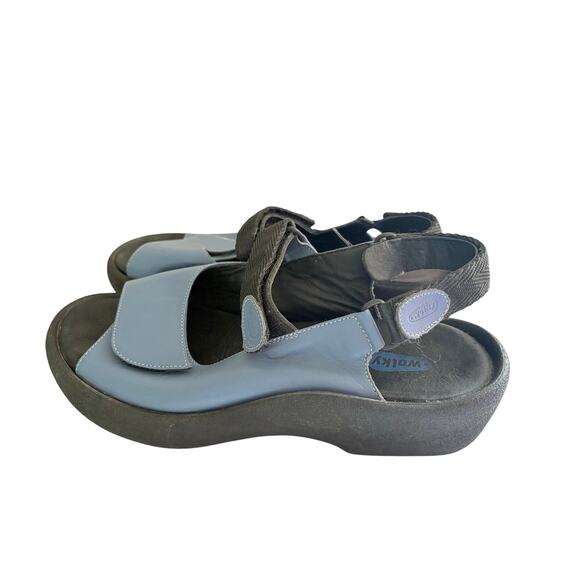 Wolky Comfort Walking Women's Sandals Blue Size 40 EU 9 / 9/5 US Leather Shoes - Picture 1 of 8